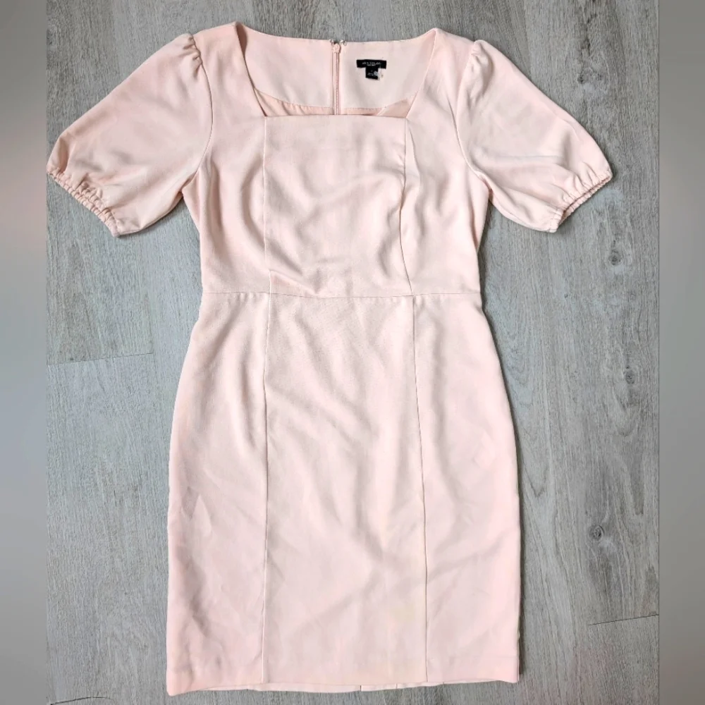Ann Taylor Factory Light Pink Square Neck Puff Sleeve Dress Size 2 - Picture 3 of 9